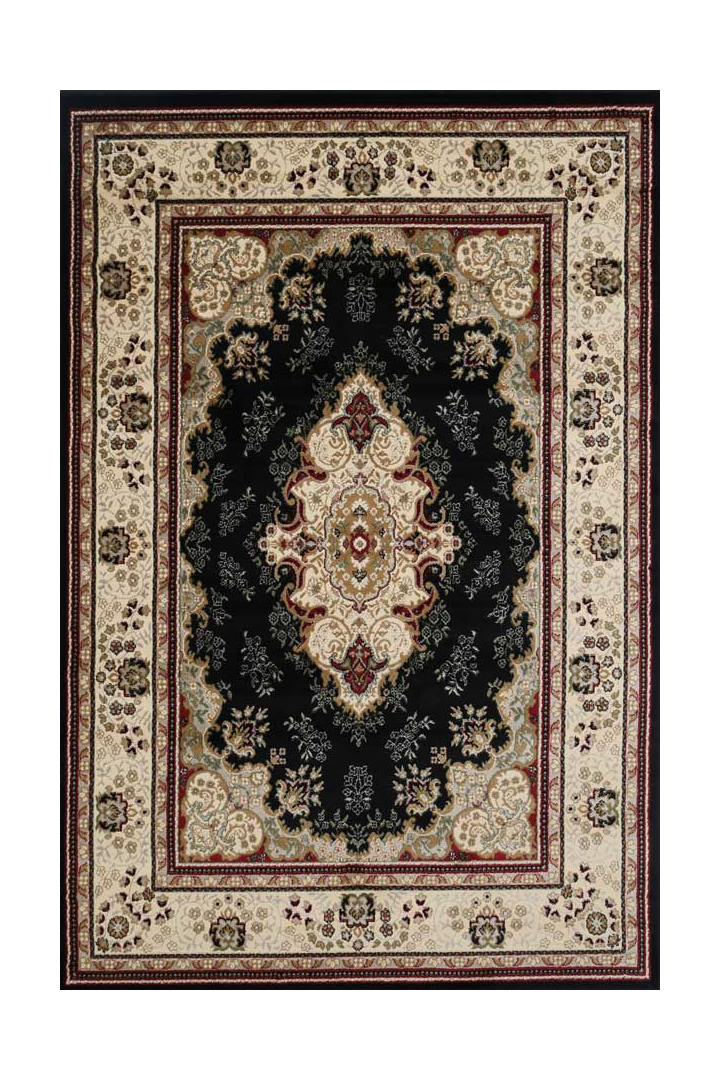 Traditional Classica Designer Rug (7006 Black) Persian Rug Gallery