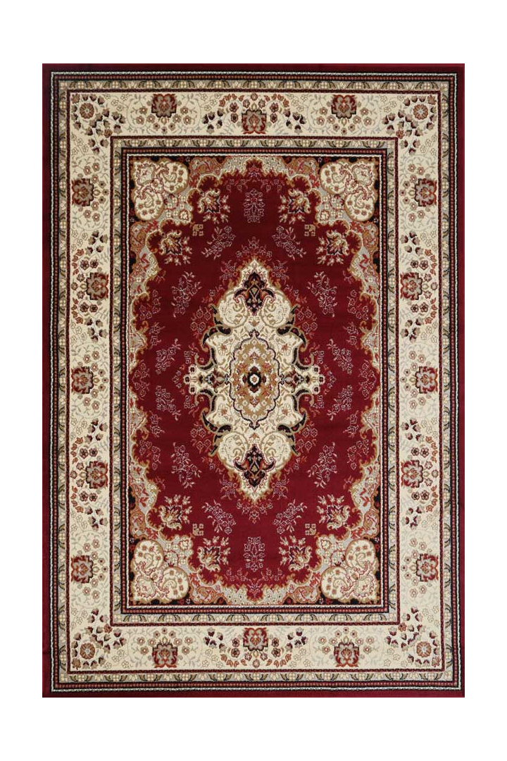 Classica Red and Cream Medallion Rug
