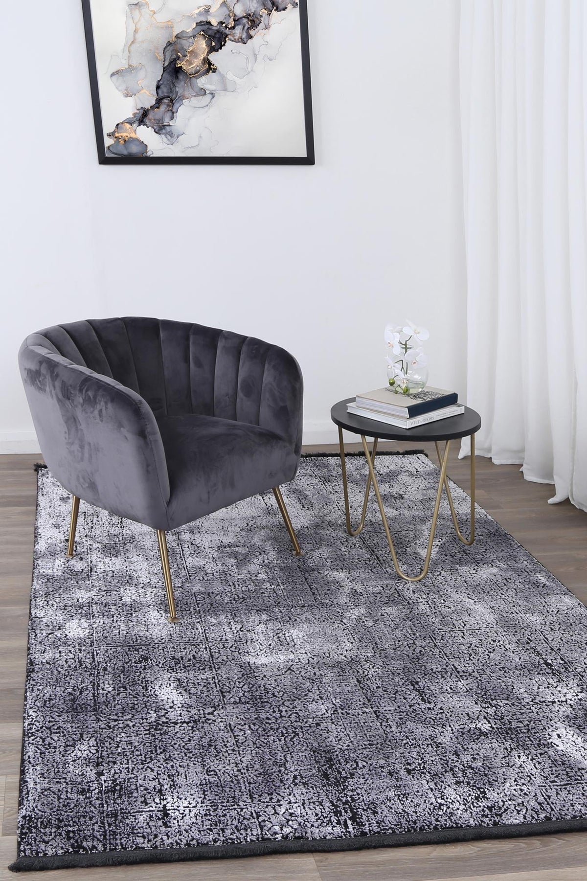 Persian Silver Rugs Brooklyn 100 Silver Mosaic Rug – Persian Rug Gallery