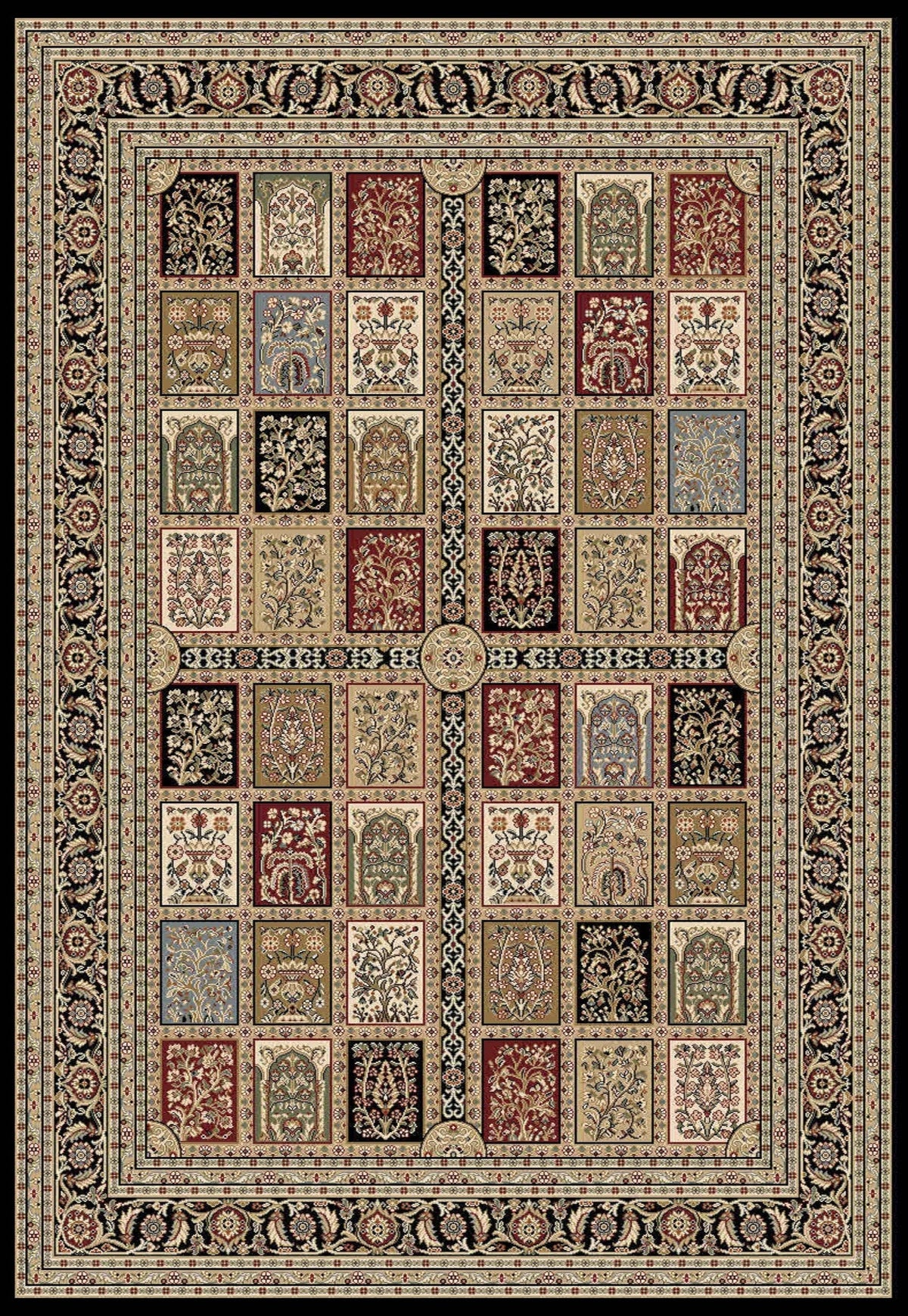 Black Isfahan Rug Traditional Isfahan Premium Designer Rug (10682 091 Black) – Persian ...
