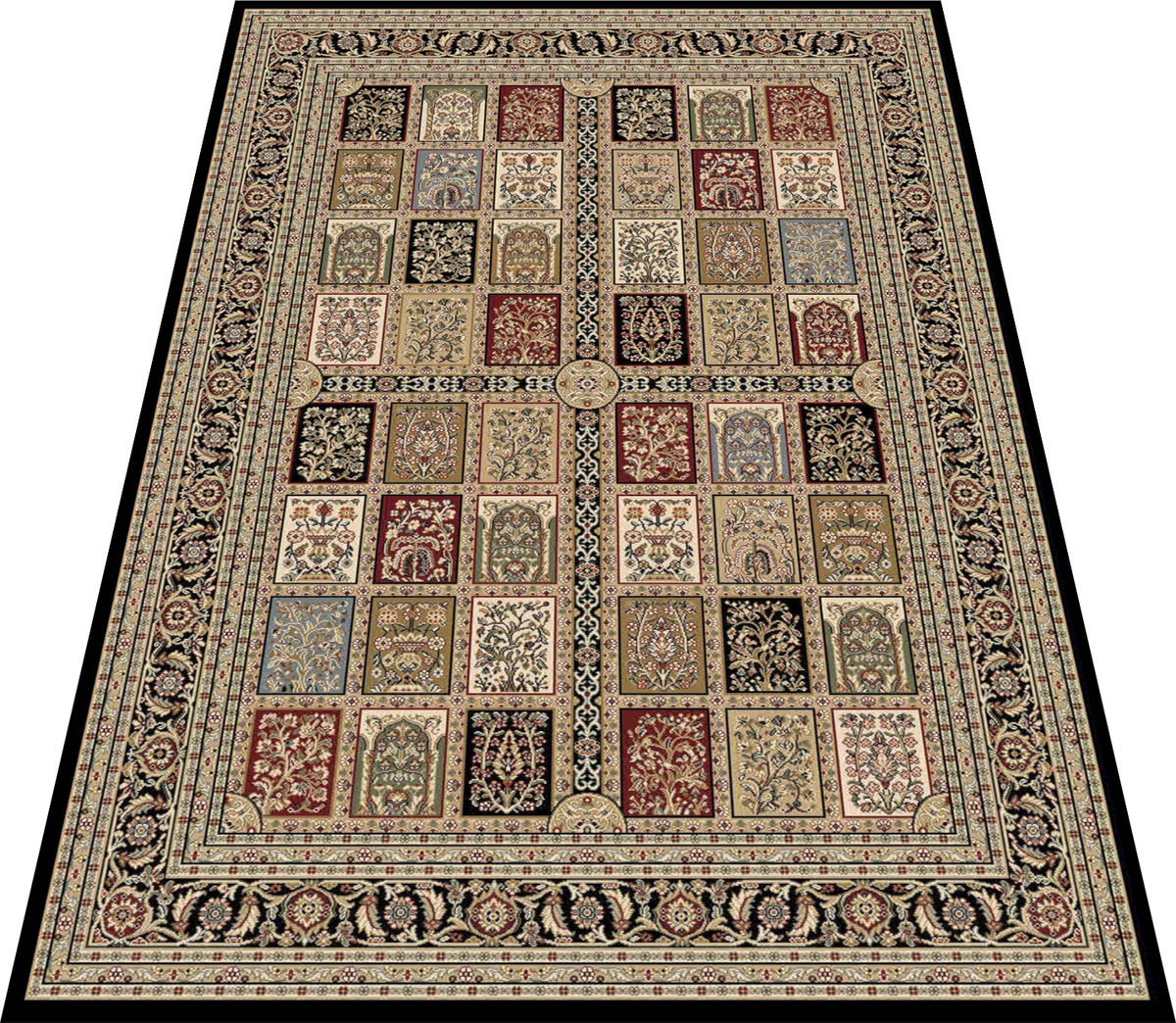 Black Isfahan Rug Traditional Isfahan Premium Designer Rug (10682 091 Black) – Persian ...
