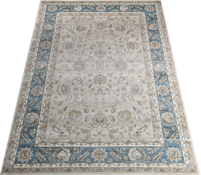 Prague Francesca Cream & Blue Traditional Rug