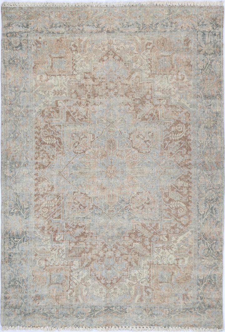 Agraba 5 Distressed Geometric Wool Blend Rug