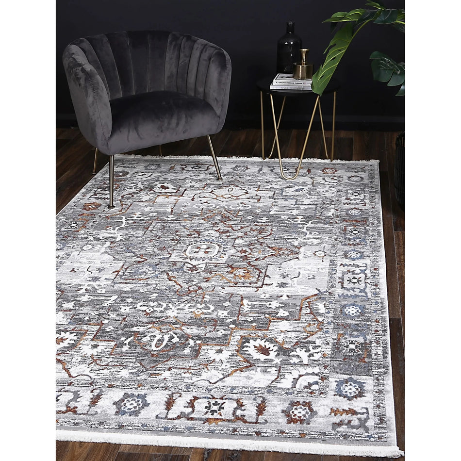 Paradise 5 Geometric Grey Multi Rug