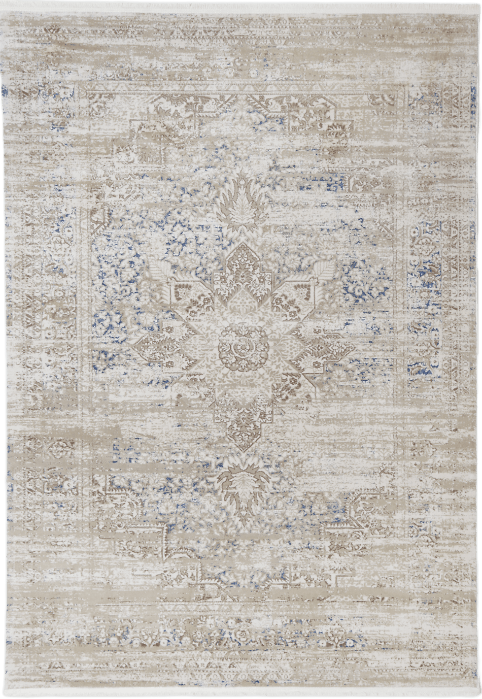 Bohemian Paradise Medallion Beige Blue Rug