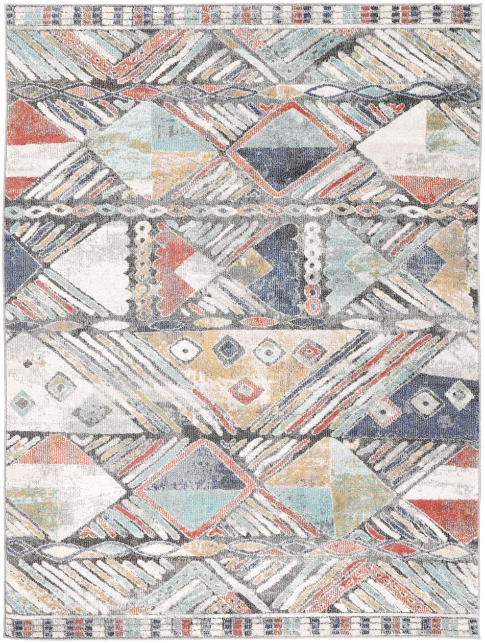 Bristol Geometric Muted Multi Designer Rug