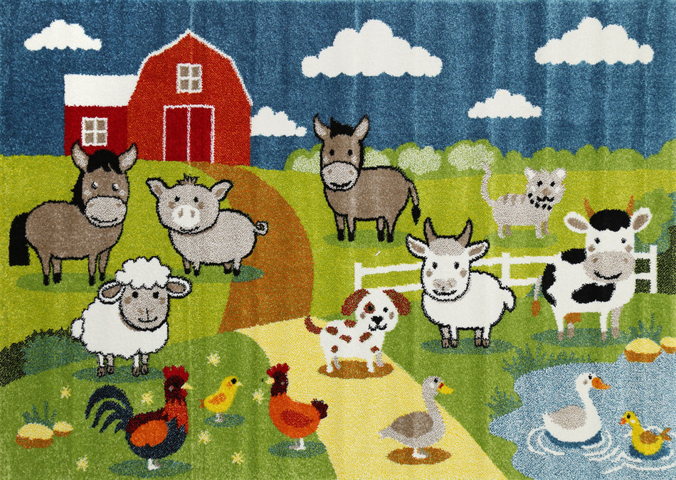 Farmyard Friends Colourful Kids Rug