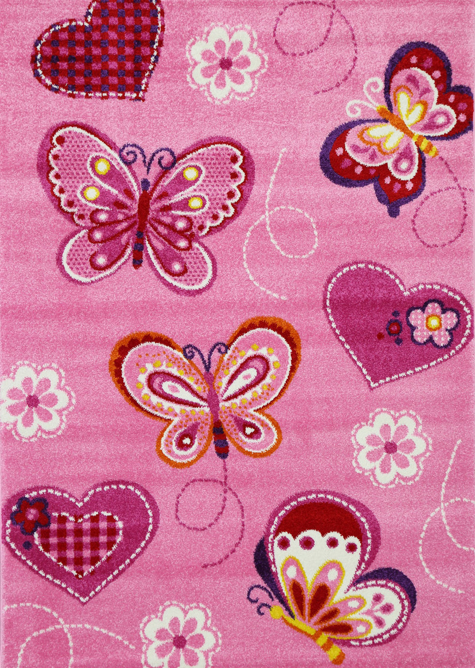 Beautiful Butterflies Pink Kids Rug