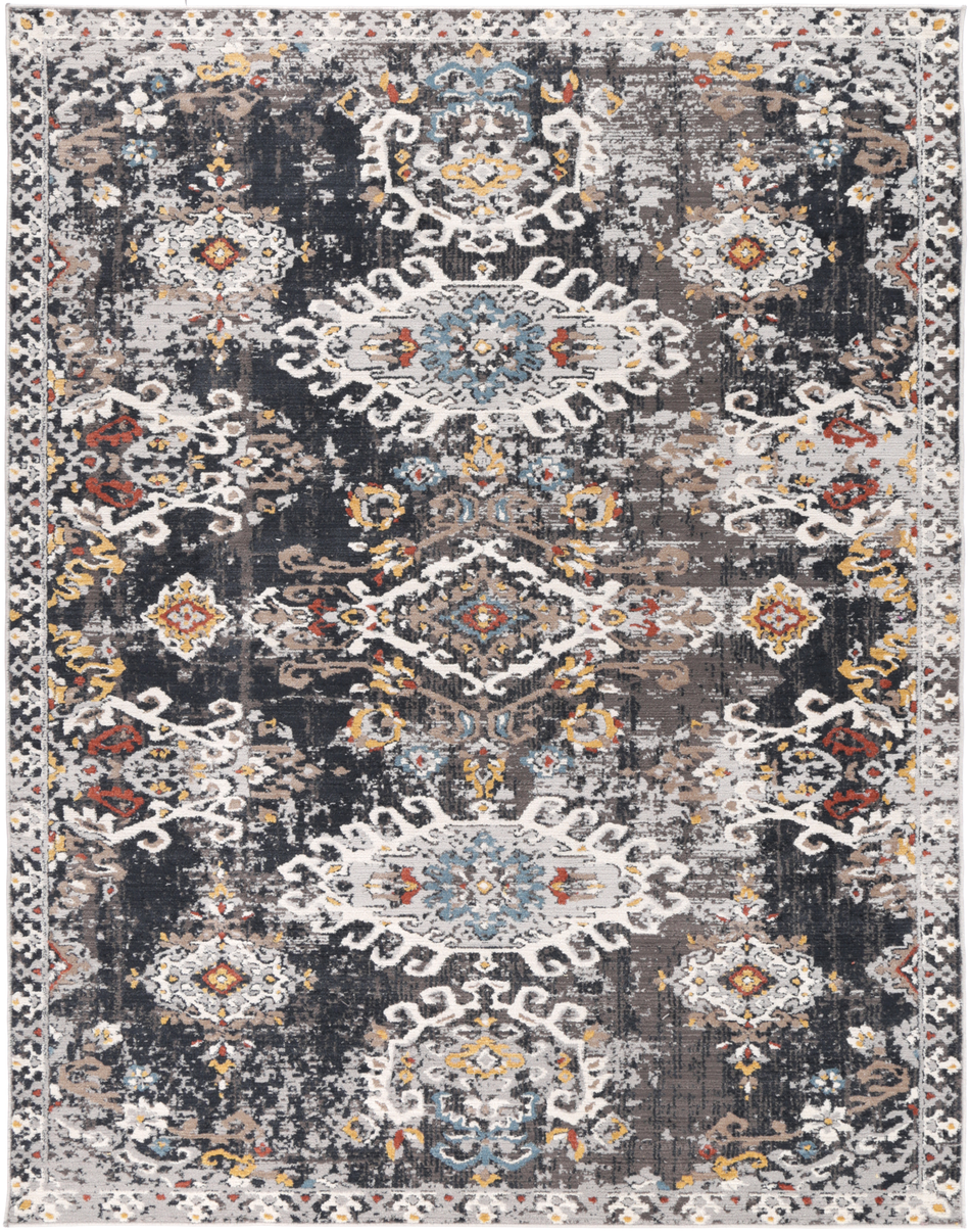 Havana Miramar Contemporary Charcoal & Blue Designer Rug