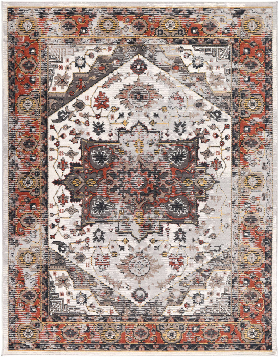 Nazareno Transitional Grey & Beige Designer Rug