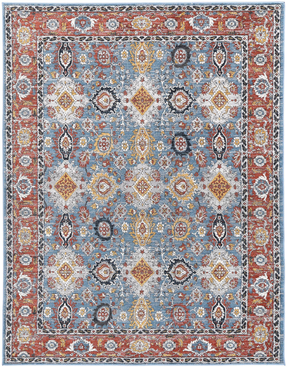 Papian Transitional Charcoal & Blue Designer Rug