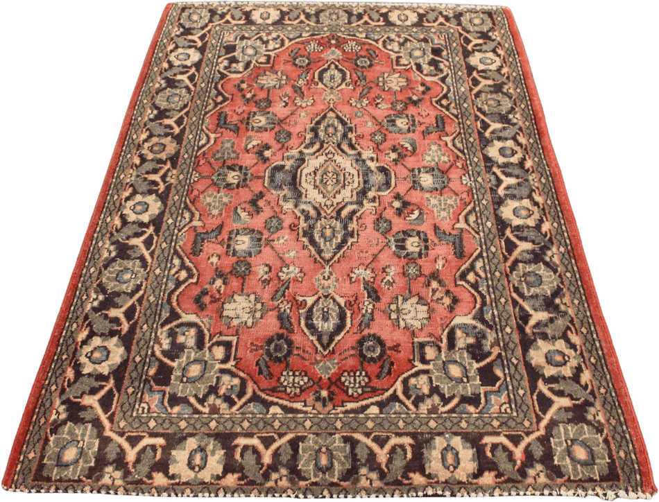 Vintage Kashan Rug - 198 cm x 130 cm