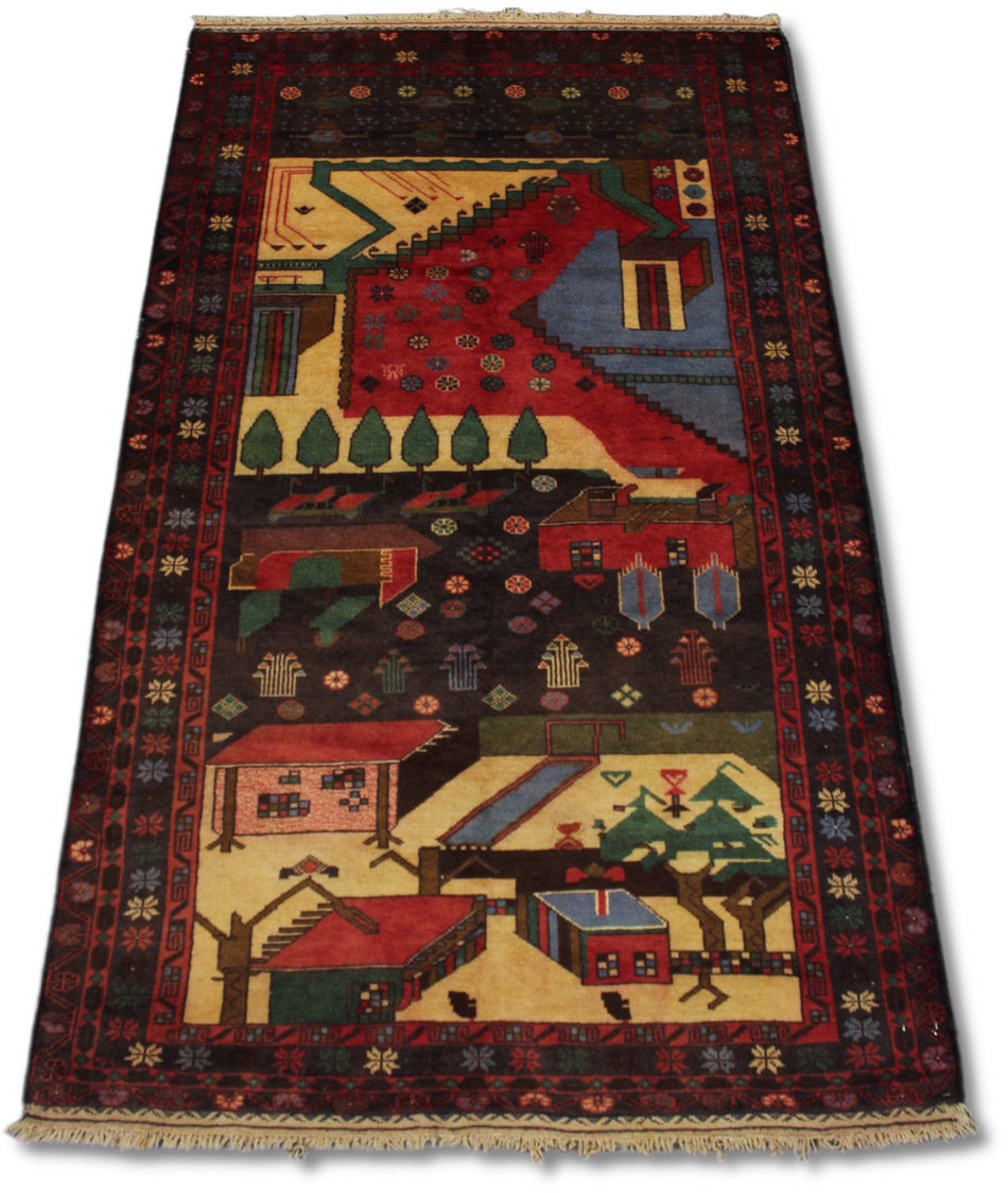 Baluchi Picture Rug - 205 cm x 106 cm