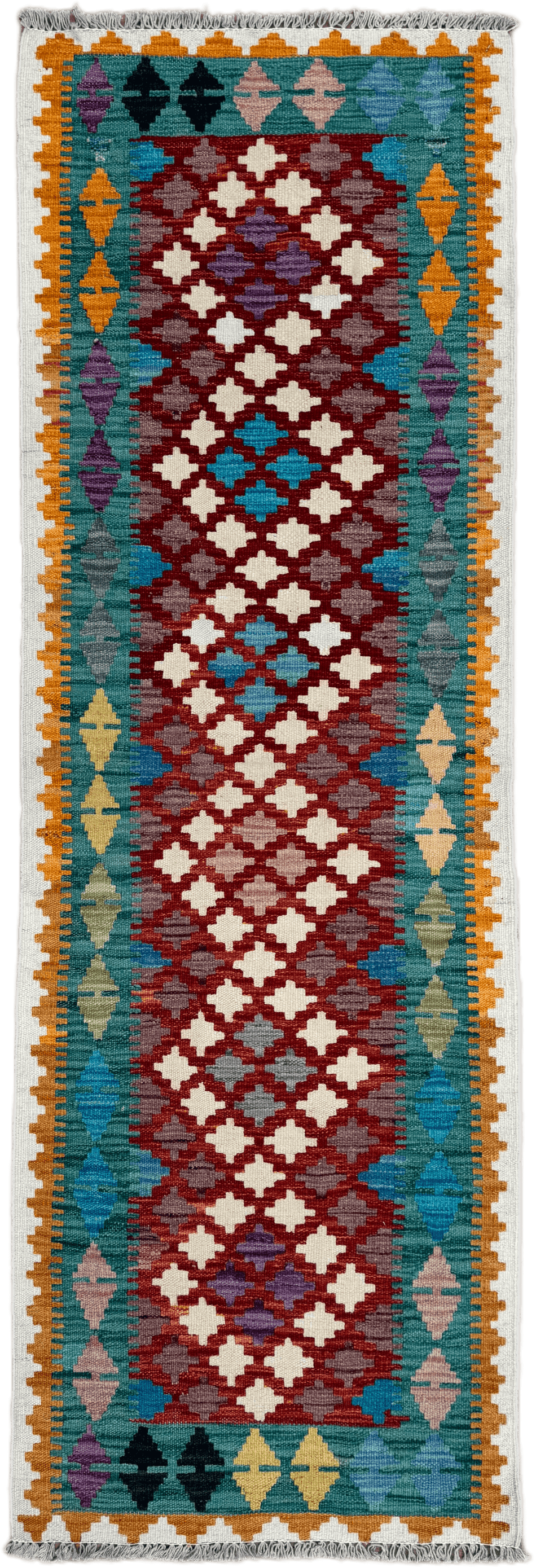 Chobi Kilim Rug - 196 cm x 67 cm