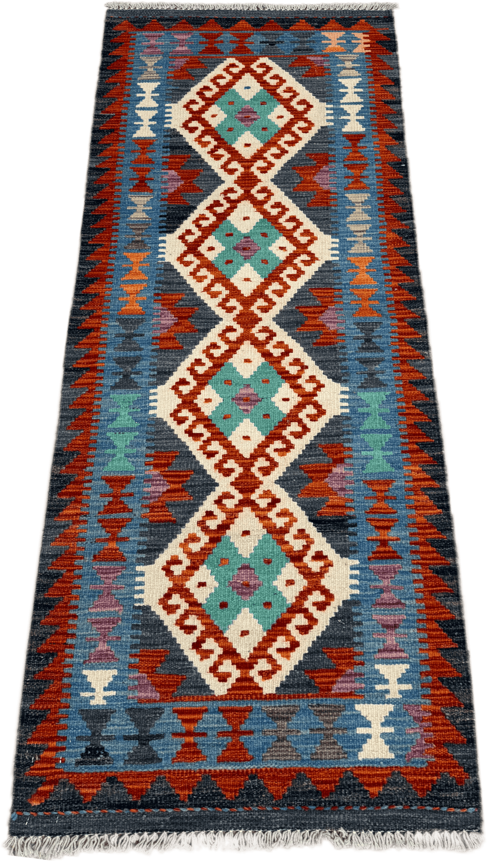 Chobi Kilim Rug - 188 cm x 66 cm