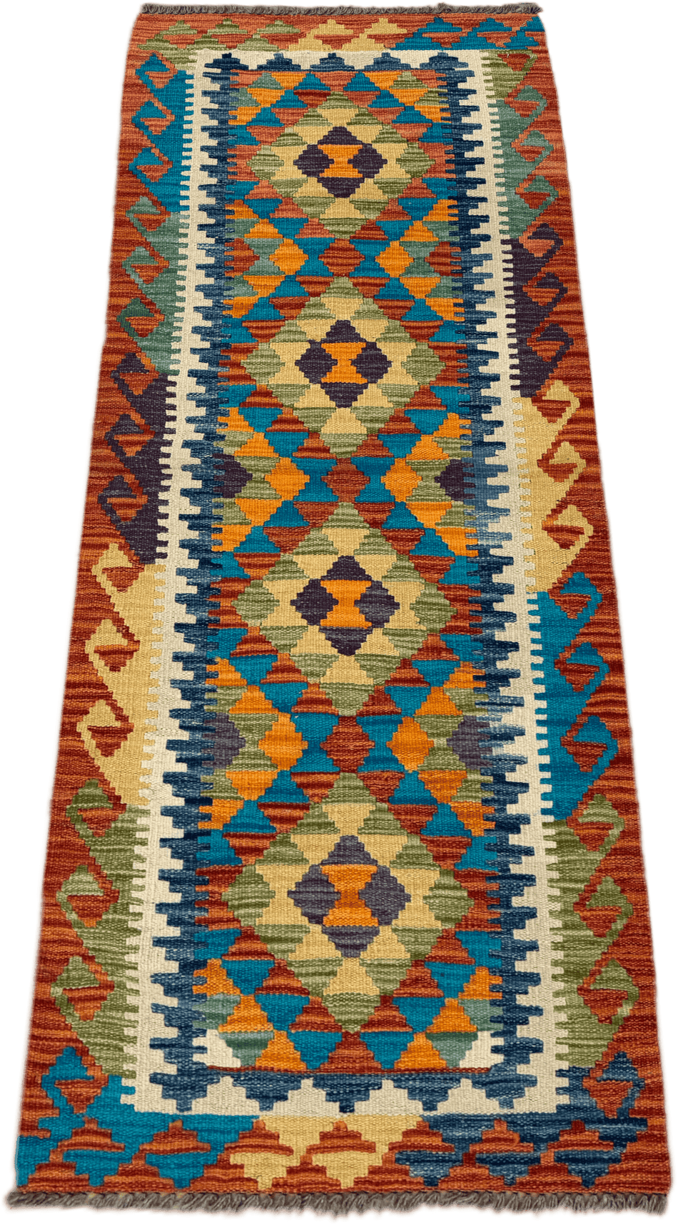 Chobi Kilim Rug - 196 cm x 68 cm