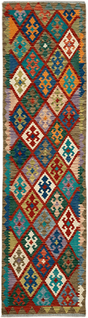 Chobi Kilim Rug - 296 cm x 82 cm
