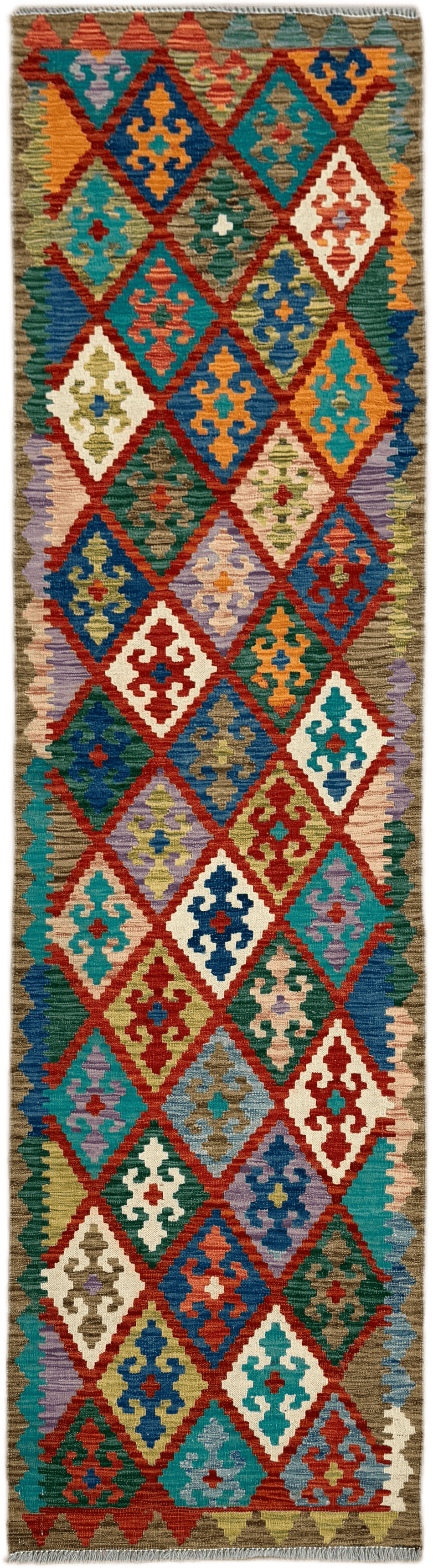Chobi Kilim Rug - 296 cm x 82 cm