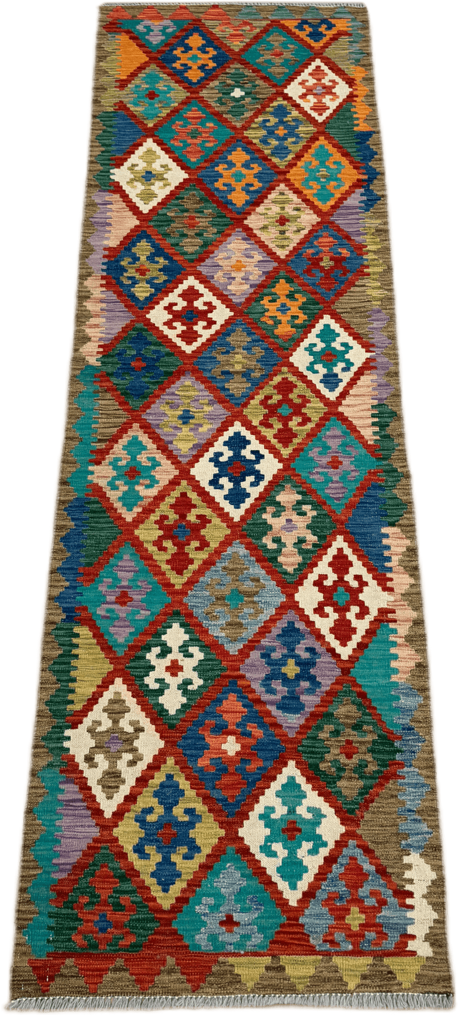 Chobi Kilim Rug - 296 cm x 82 cm