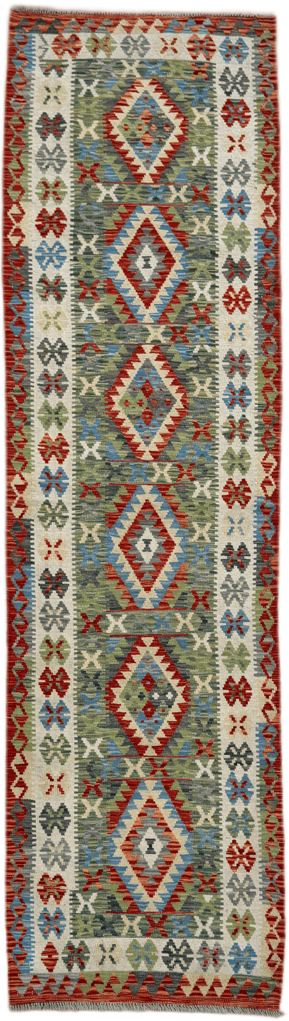 Chobi Kilim Rug - 296 cm x 84 cm