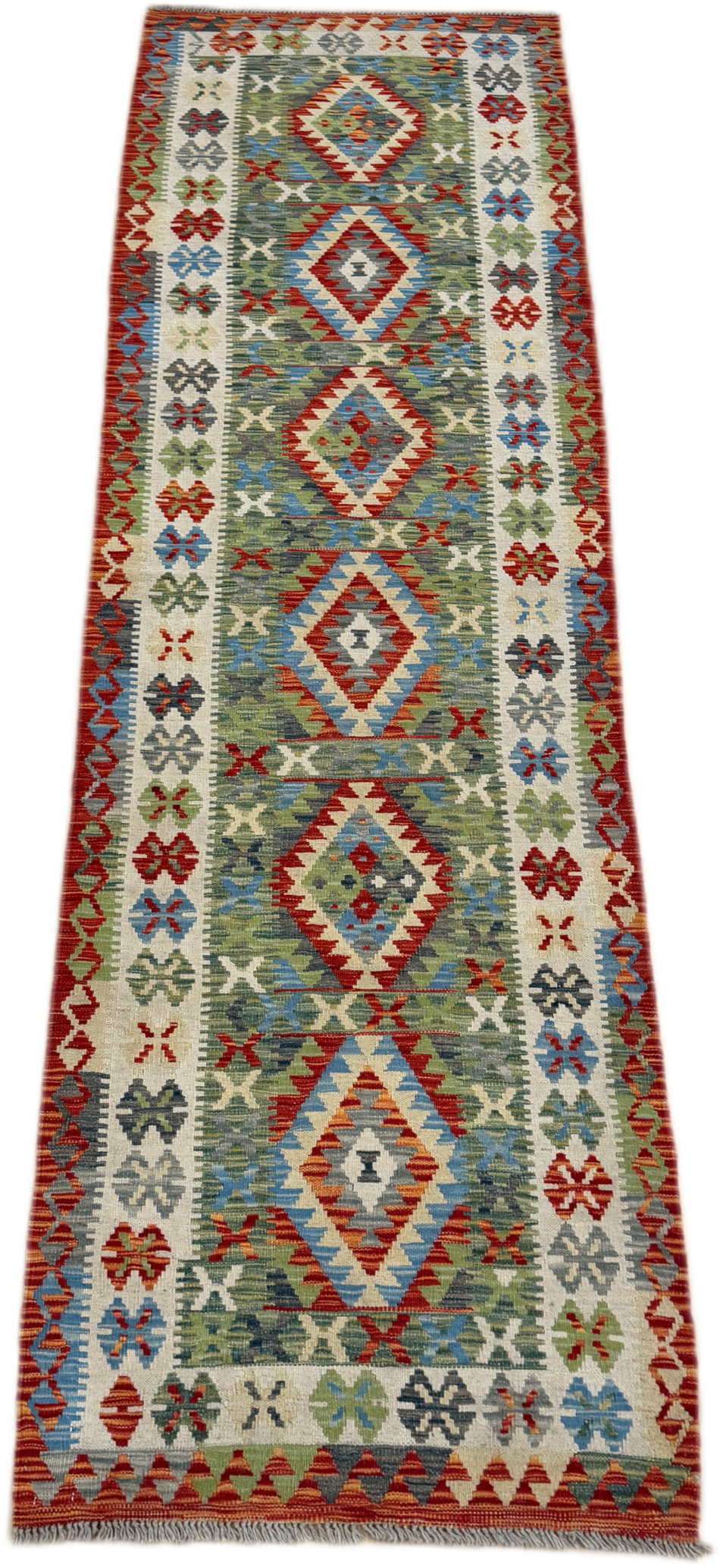 Chobi Kilim Rug - 296 cm x 84 cm