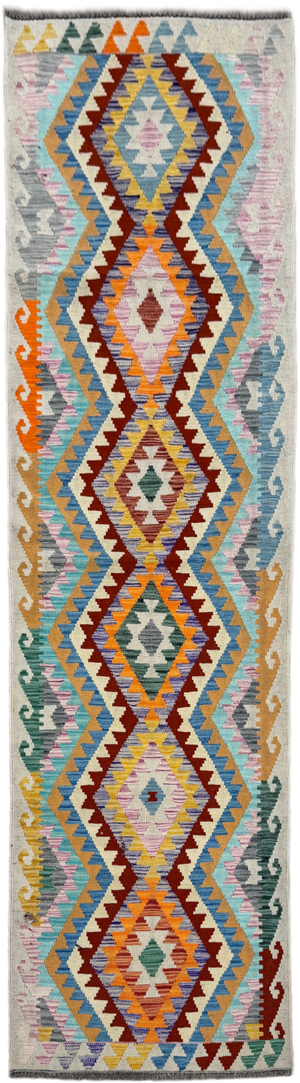Chobi Kilim Rug - 296 cm x 82 cm