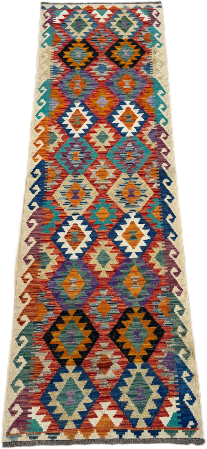 Chobi Kilim Rug - 282 cm x 80 cm