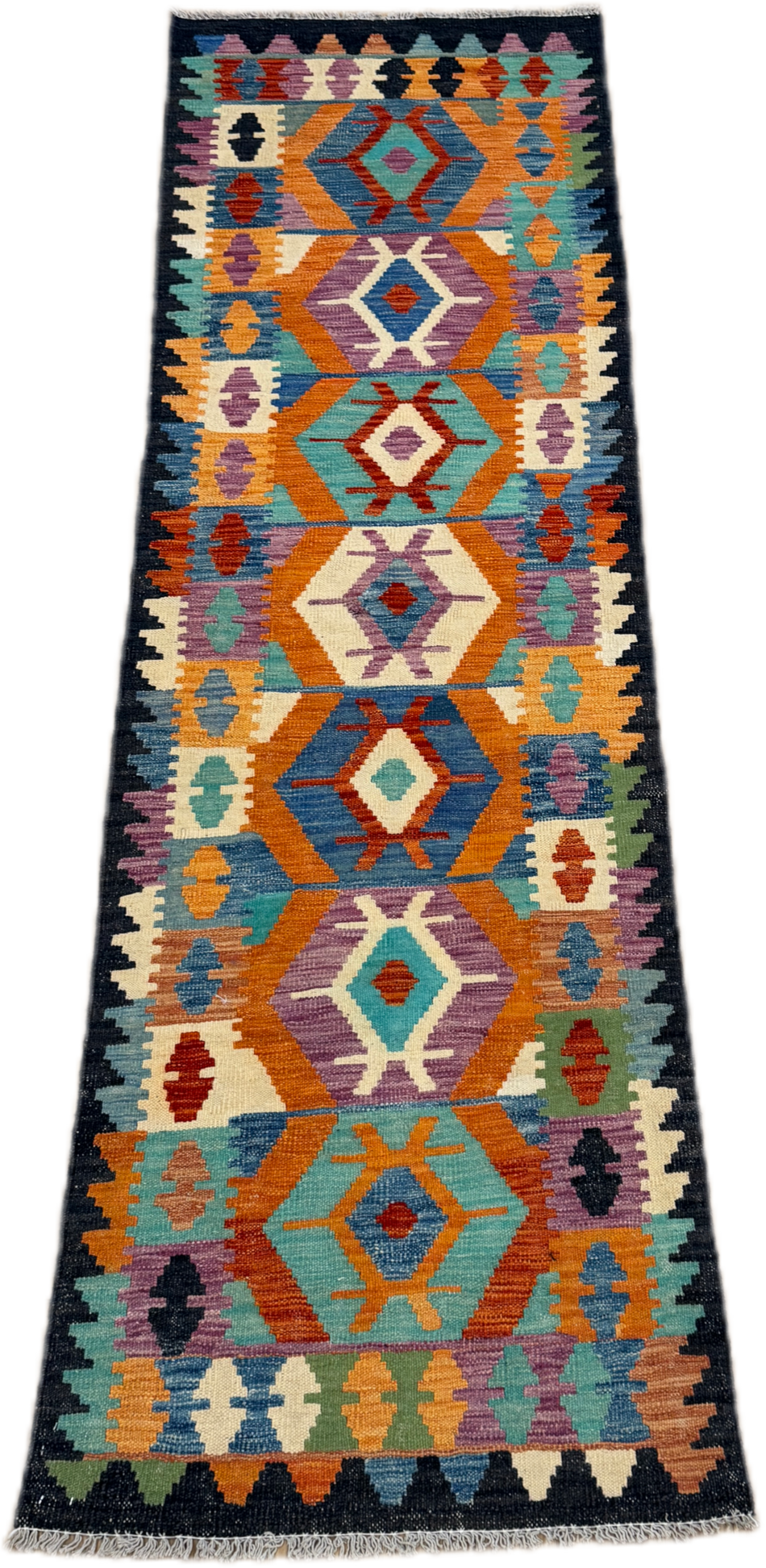 Chobi Kilim Rug - 277 cm x 82 cm