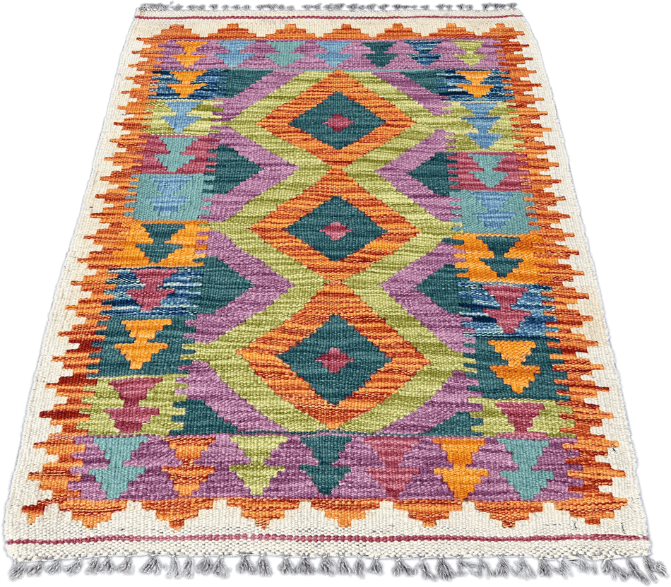 Chobi Kilim Rug - 87 cm x 62 cm