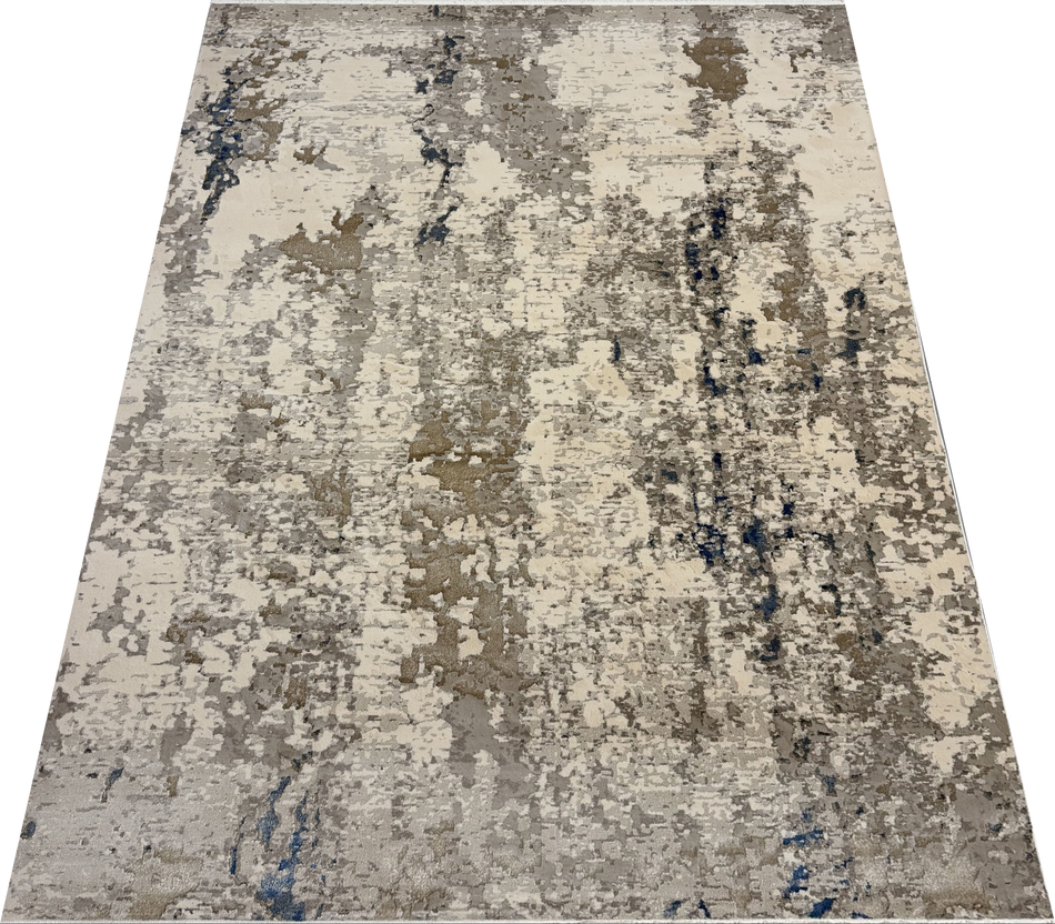 Paradise 1 Modern Beige & Blue Rug