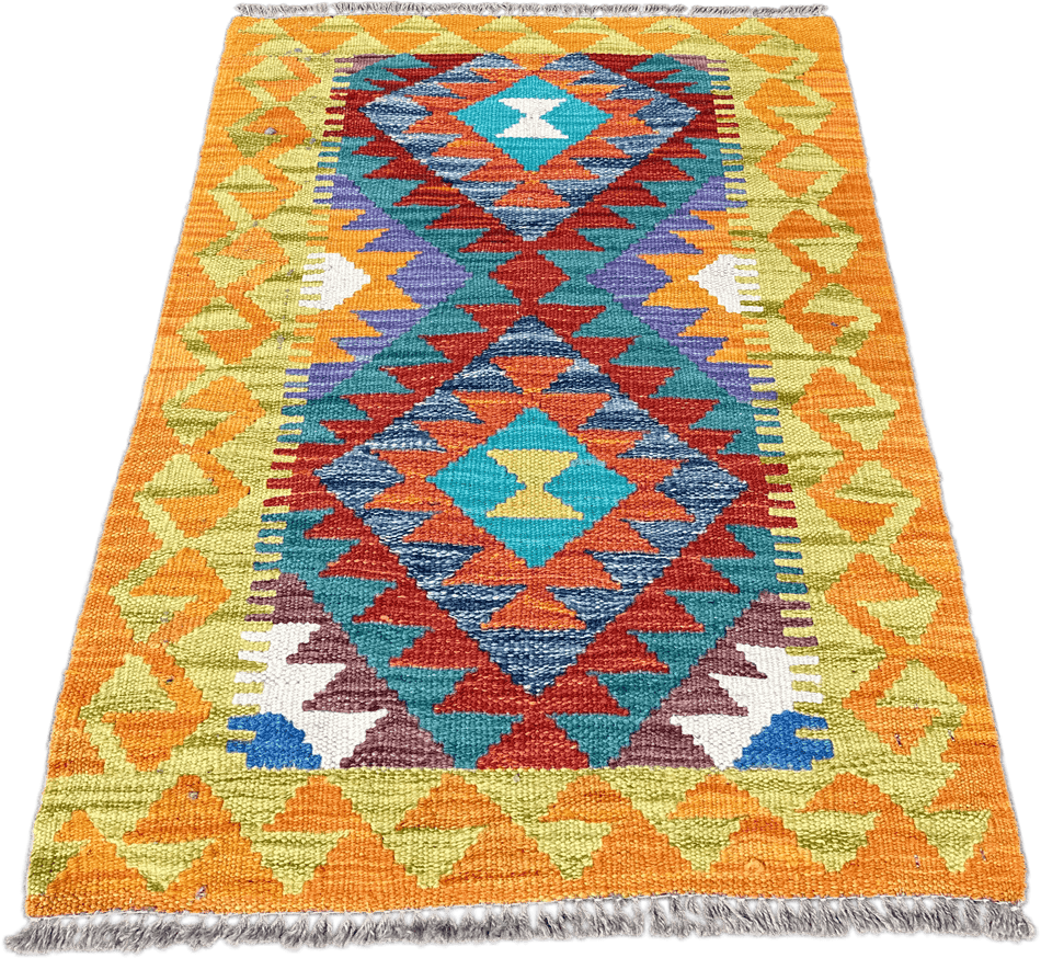 Chobi Kilim Rug - 87 cm x 58 cm