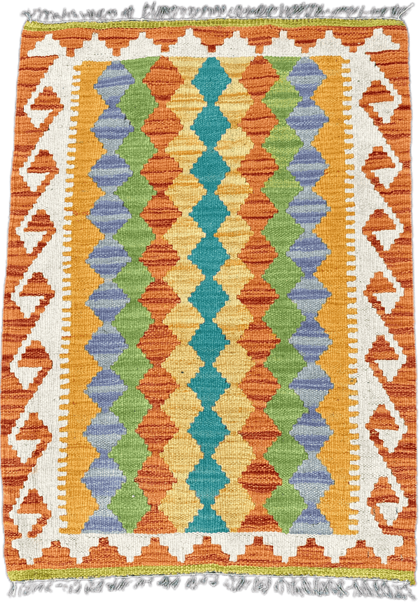 Chobi Kilim Rug - 88 cm x 63 cm