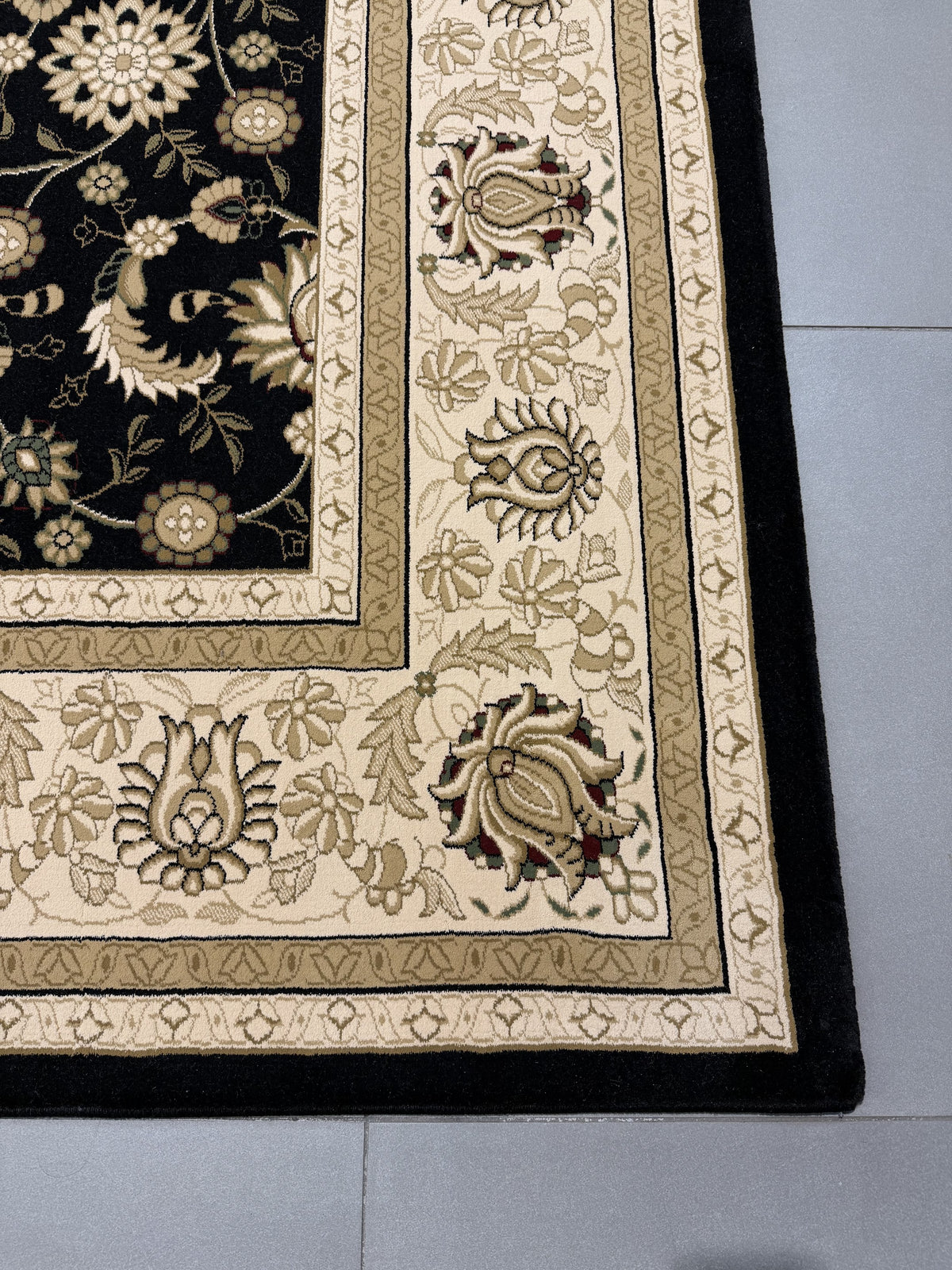 Black Isfahan Rug Isfahan Black Floral Traditional Rug – Persian Rug Gallery