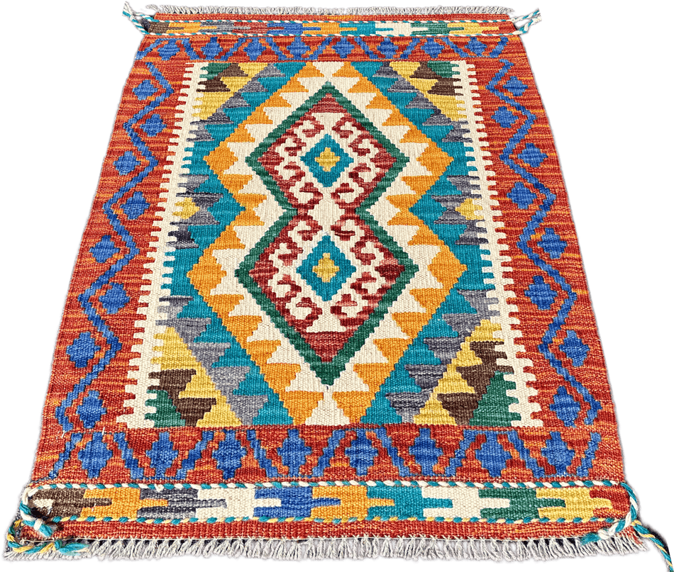 Chobi Kilim Rug - 86 cm x 63 cm
