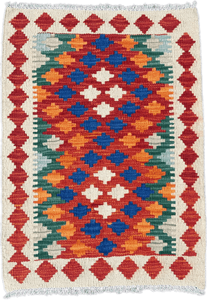 Chobi Kilim Rug - 87 cm x 63 cm
