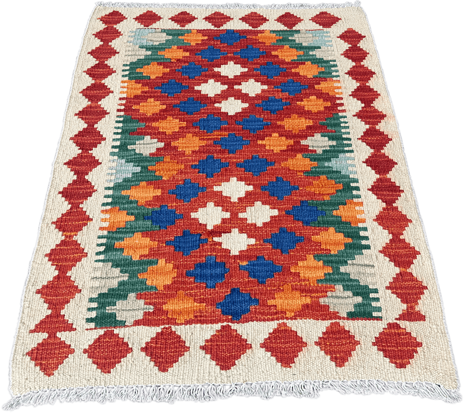 Chobi Kilim Rug - 87 cm x 63 cm
