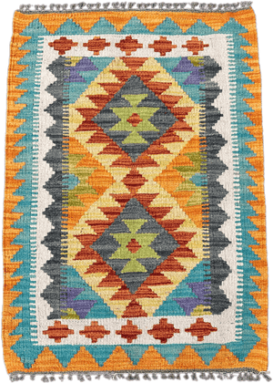 Chobi Kilim Rug - 89 cm x 63 cm