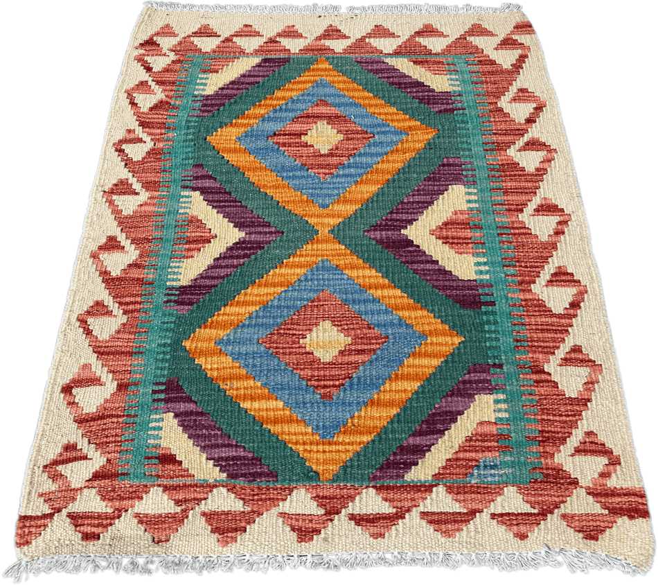 Chobi Kilim Rug - 87 cm x 60 cm
