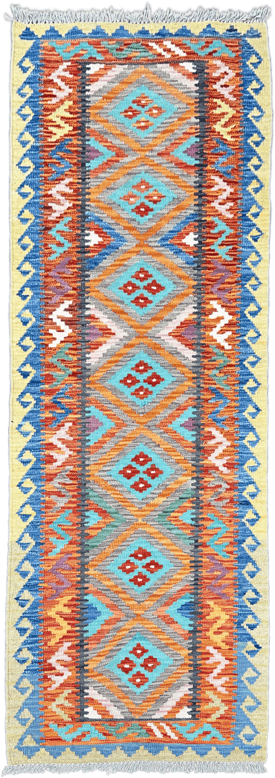 Chobi Kilim Rug - 198 cm x 70 cm