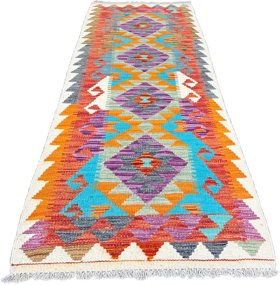 Chobi Kilim Rug - 192 cm x 71 cm