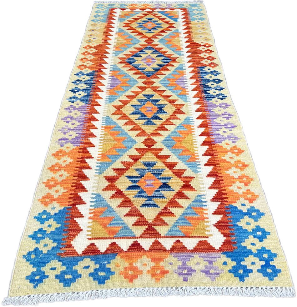 Chobi Kilim Rug - 190 cm x 69 cm