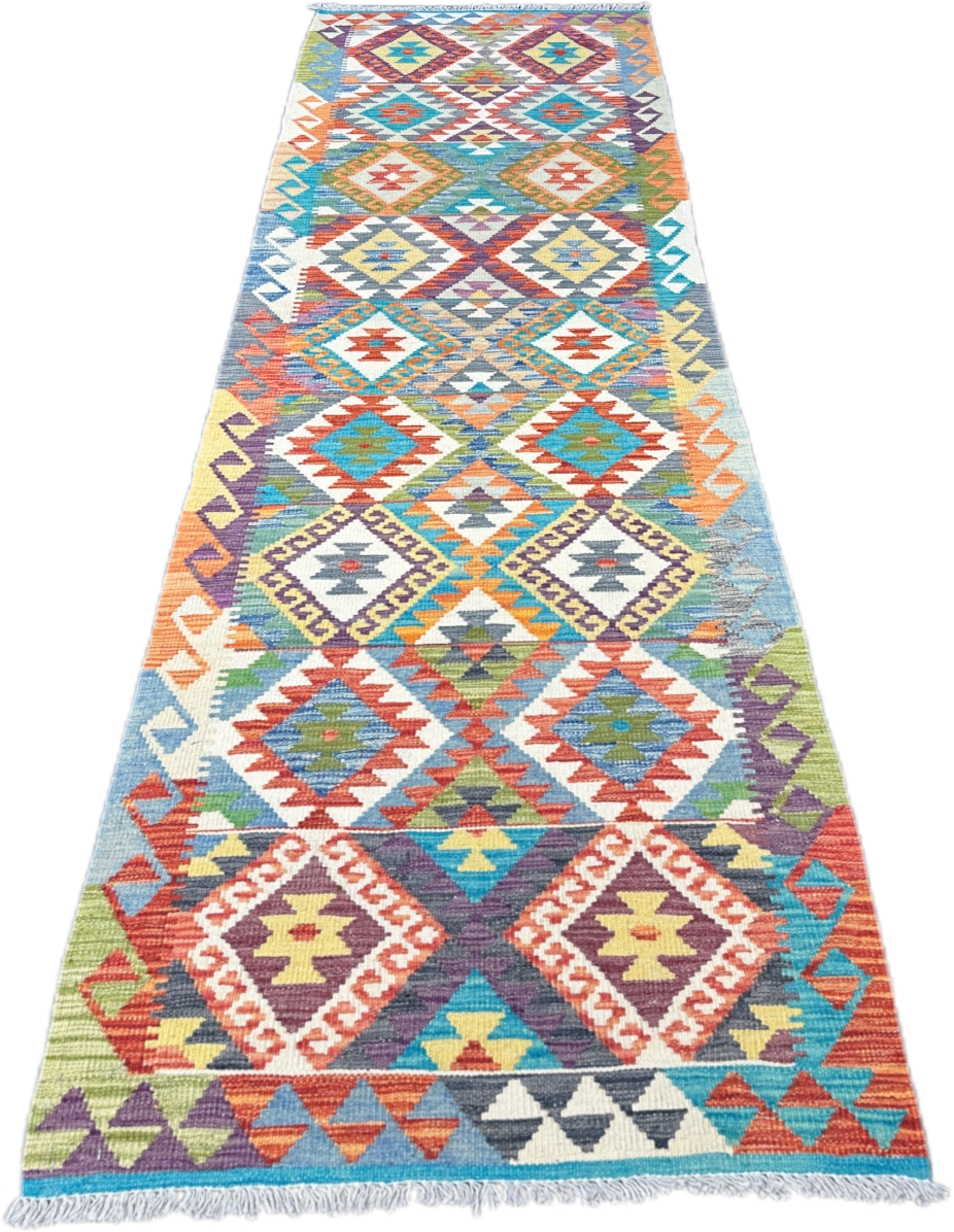 Chobi Kilim Rug - 287 cm x 82 cm