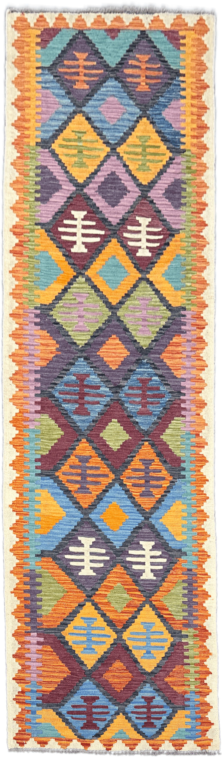 Chobi Kilim Rug - 282 cm x 83 cm