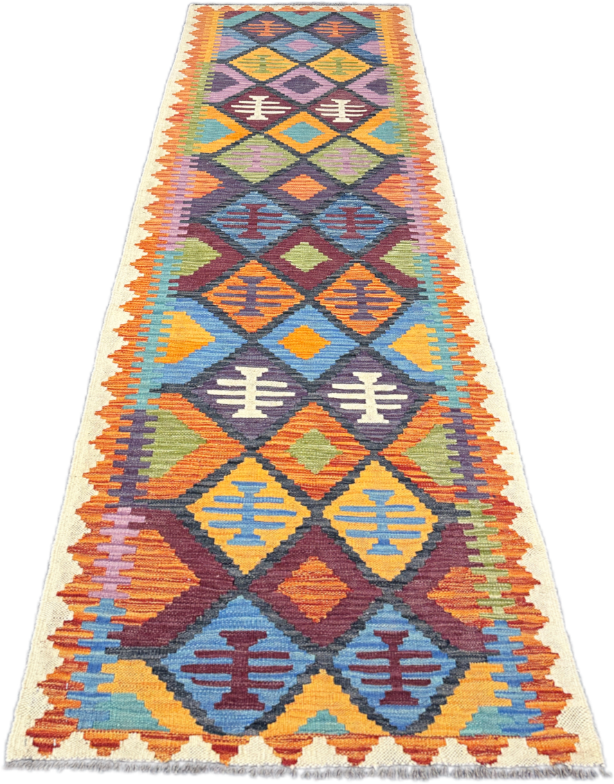 Chobi Kilim Rug - 282 cm x 83 cm