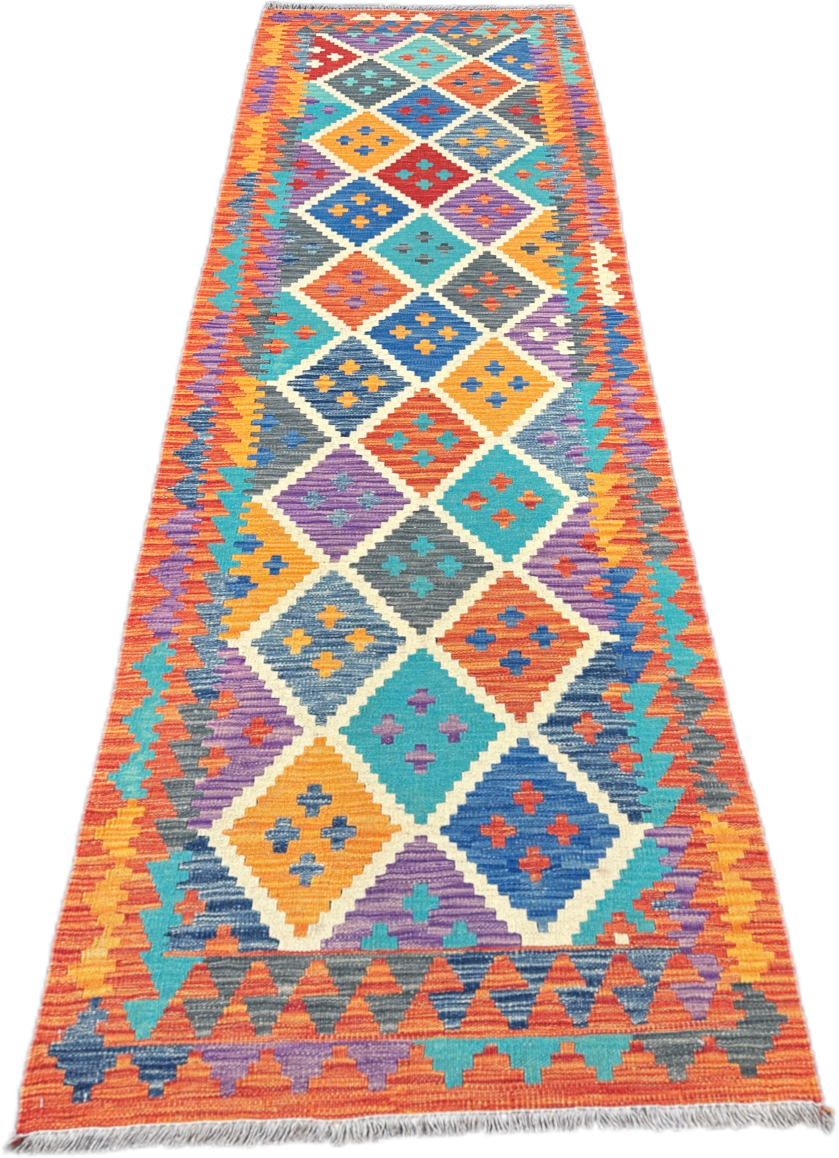 Chobi Kilim Rug - 300 cm x 83 cm