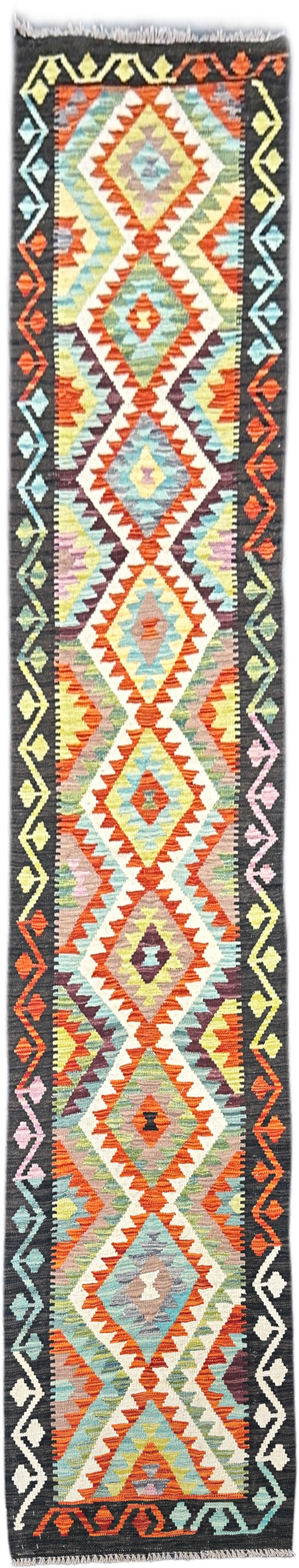 Chobi Kilim Rug - 387 cm x 74 cm