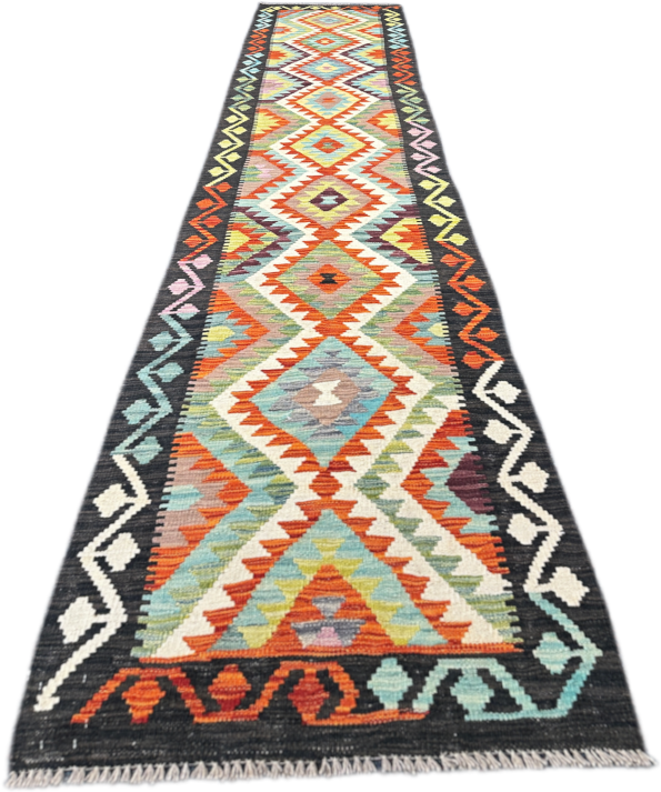 Chobi Kilim Rug - 387 cm x 74 cm