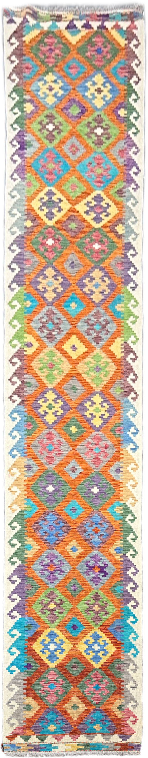 Chobi Kilim Rug - 398 cm x 80 cm