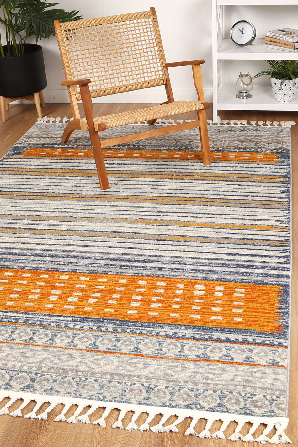 Inca Chuqito Orange Contemporary Rug