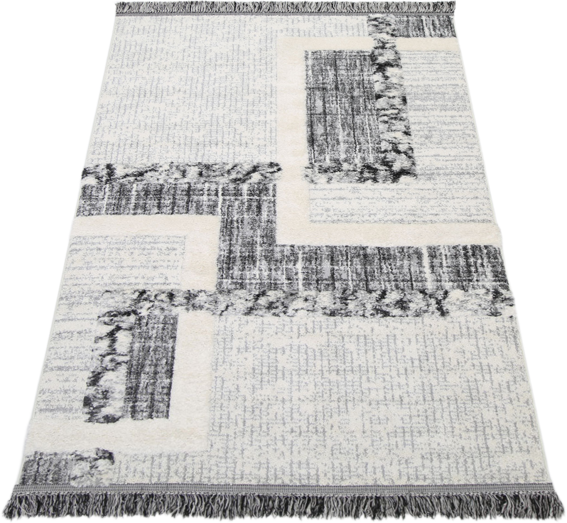 Kaza Tribal Modern Cream Anthracite Rug